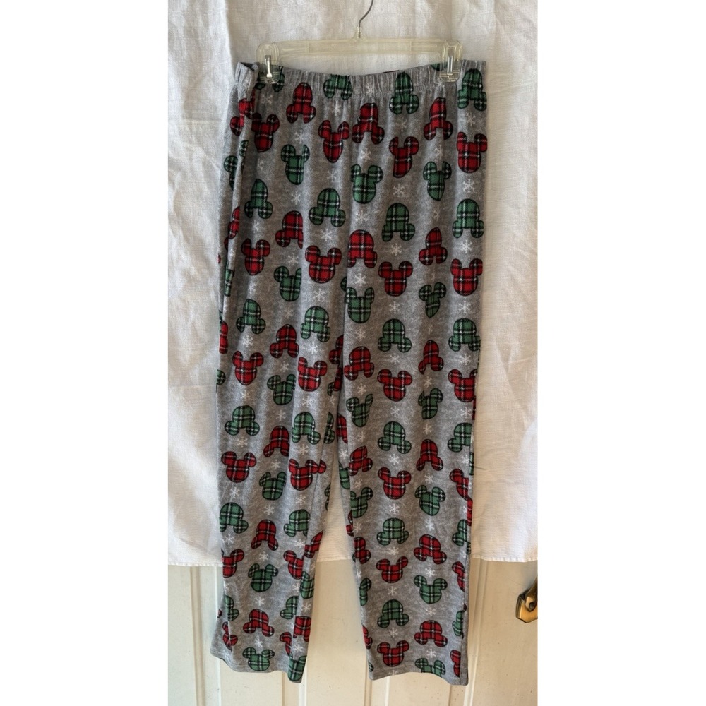 Disney Holiday Mickey Mouse Ears‎ Soft Fleece Sleep Pajama XXL Gray Lounge Pants